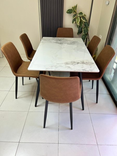 طاولة شايش "ماربل تقيل سكني " 6 كراسي (102)